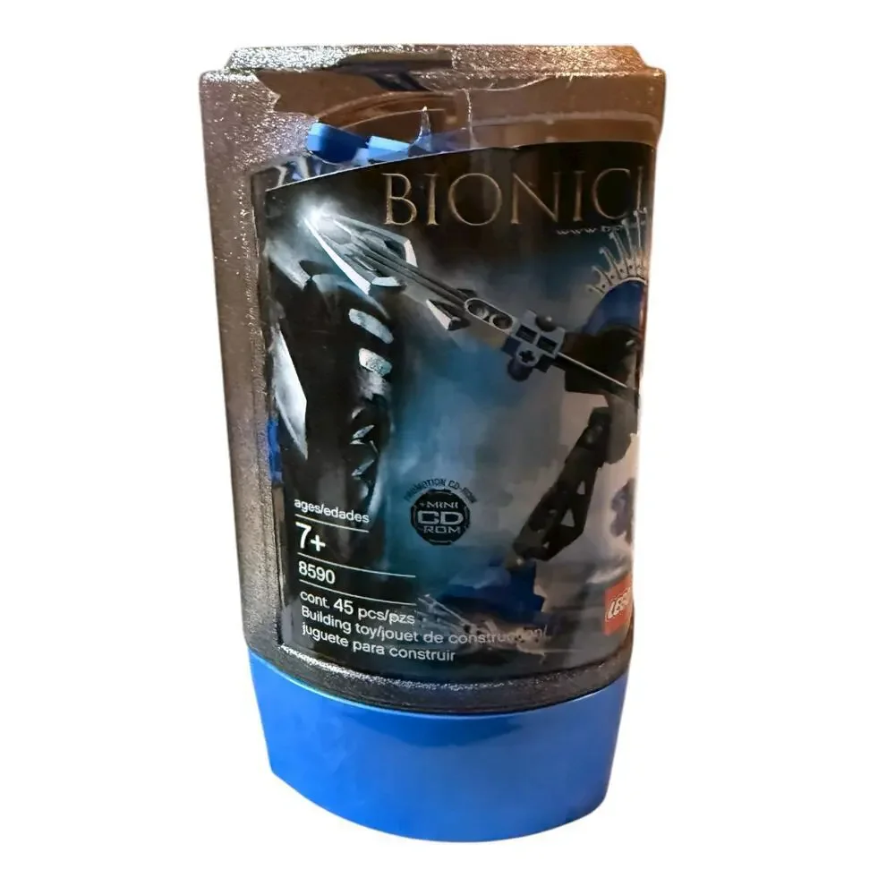 Vintage LEGO BIONICLE Rahkshi Guurahk Blue Orange 8590 Canister DAMAGE No Book